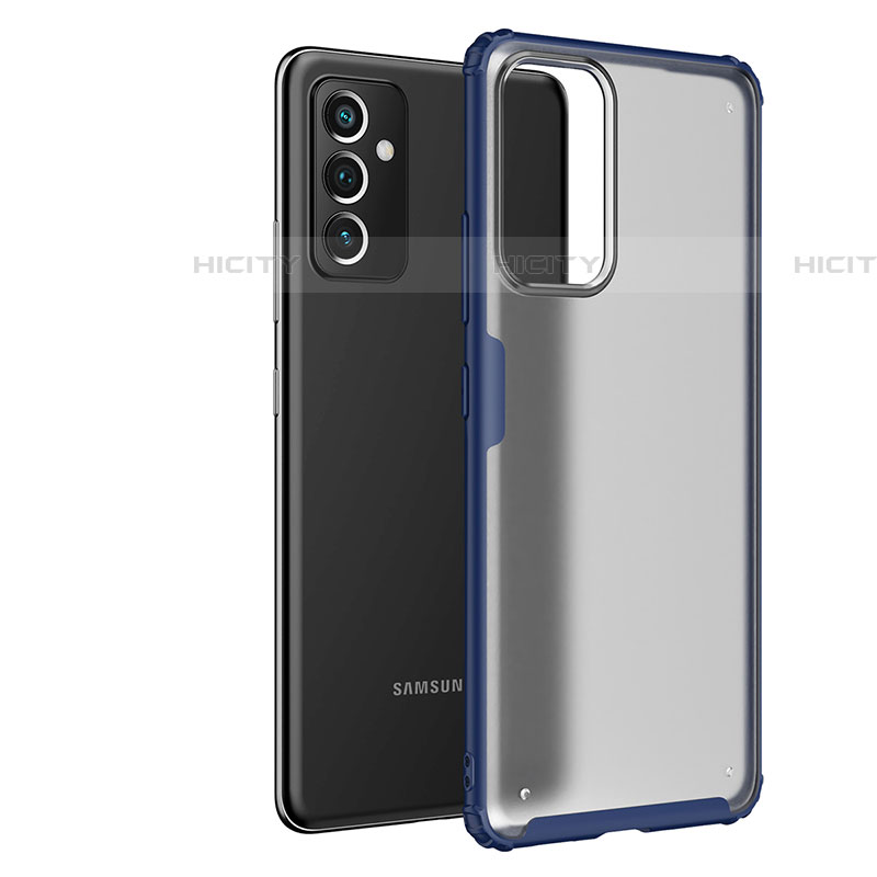 Coque Rebord Contour Silicone et Vitre Transparente Housse Etui pour Samsung Galaxy A24 4G Bleu Plus