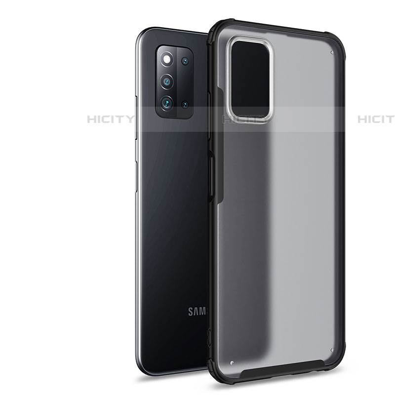 Coque Rebord Contour Silicone et Vitre Transparente Housse Etui pour Samsung Galaxy F52 5G Noir Plus