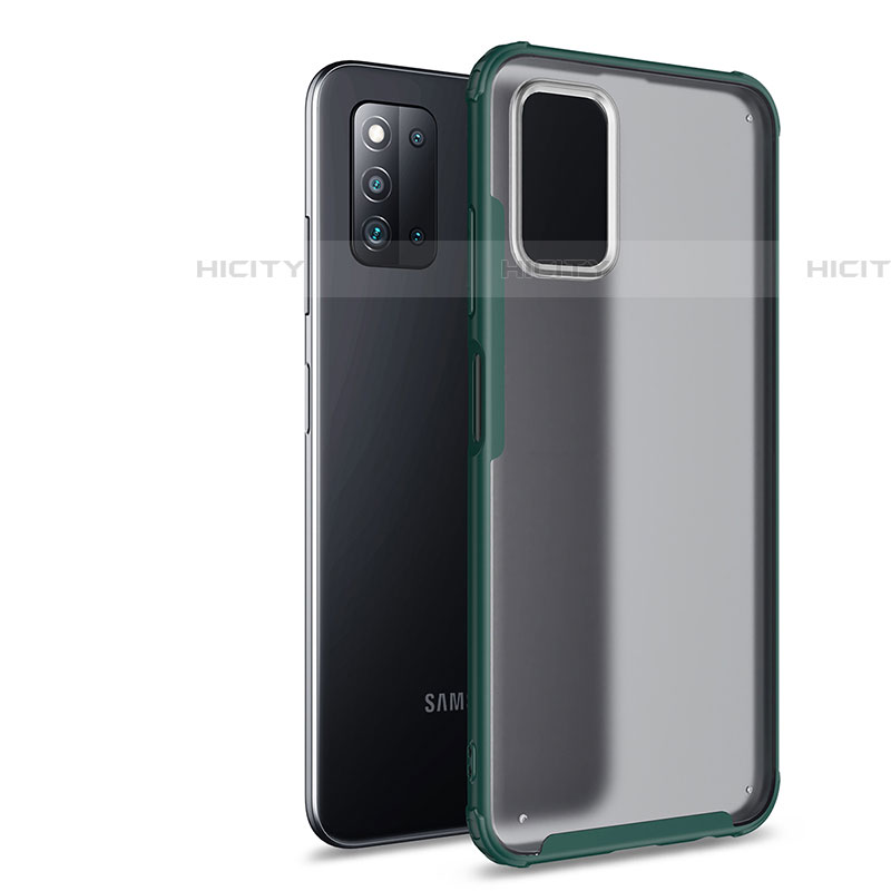 Coque Rebord Contour Silicone et Vitre Transparente Housse Etui pour Samsung Galaxy F52 5G Vert Plus