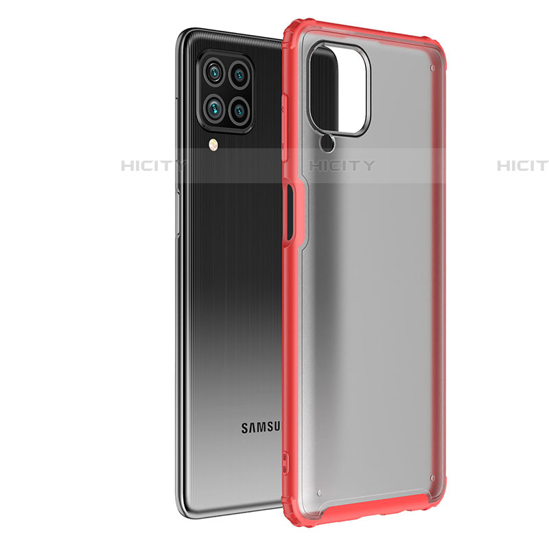 Coque Rebord Contour Silicone et Vitre Transparente Housse Etui pour Samsung Galaxy F62 5G Rouge Plus