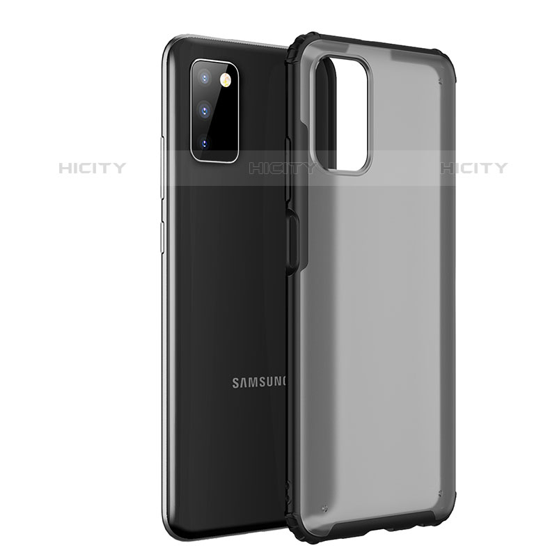 Coque Rebord Contour Silicone et Vitre Transparente Housse Etui pour Samsung Galaxy M02s Noir Plus