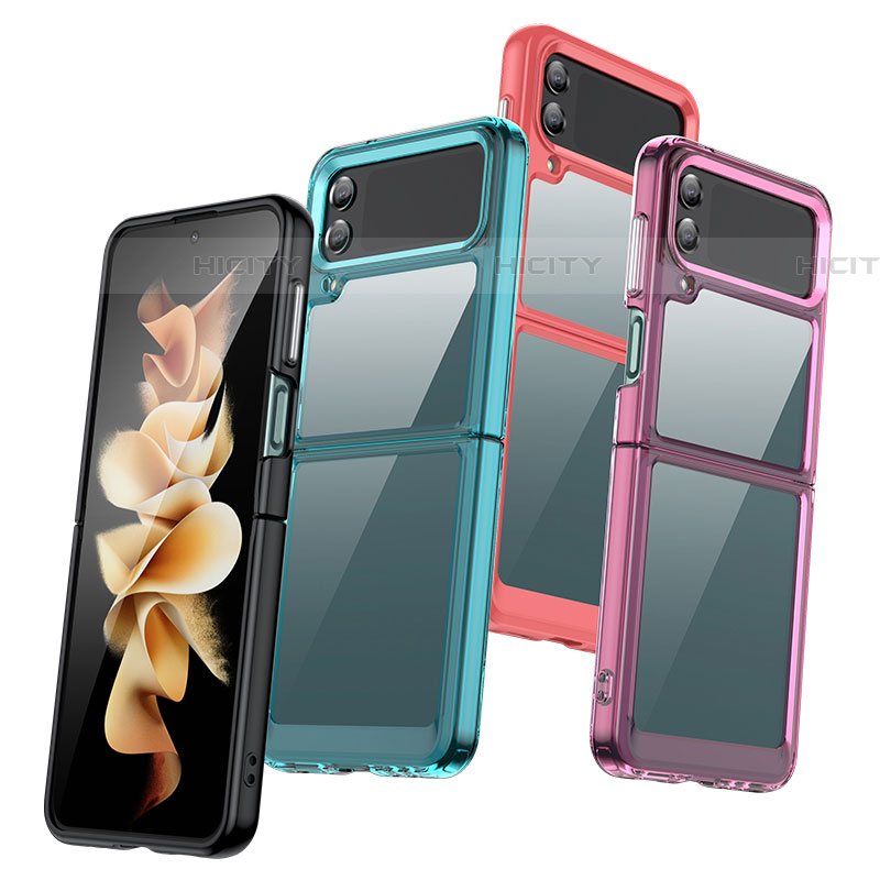 Coque Rebord Contour Silicone et Vitre Transparente Housse Etui pour Samsung Galaxy Z Flip4 5G Plus