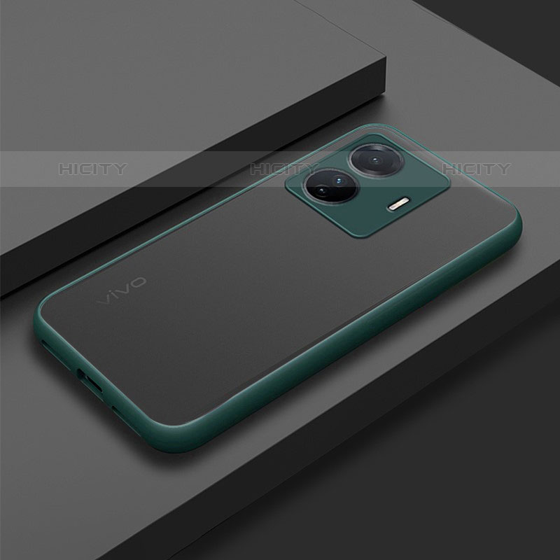 Coque Rebord Contour Silicone et Vitre Transparente Housse Etui pour Vivo iQOO Z6 Pro 5G Vert Plus