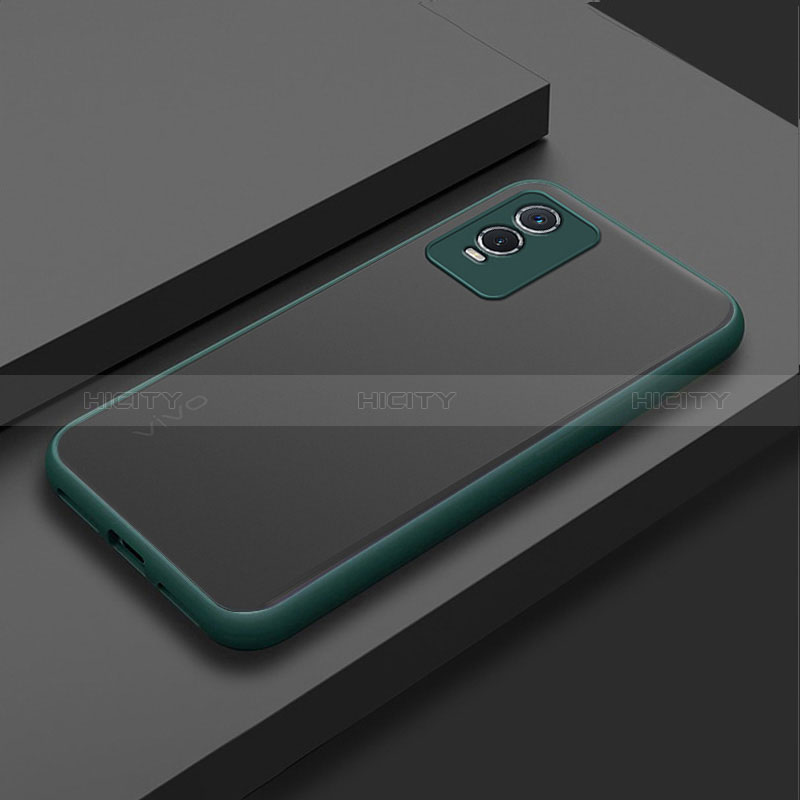 Coque Rebord Contour Silicone et Vitre Transparente Housse Etui pour Vivo Y76s 5G Vert Plus