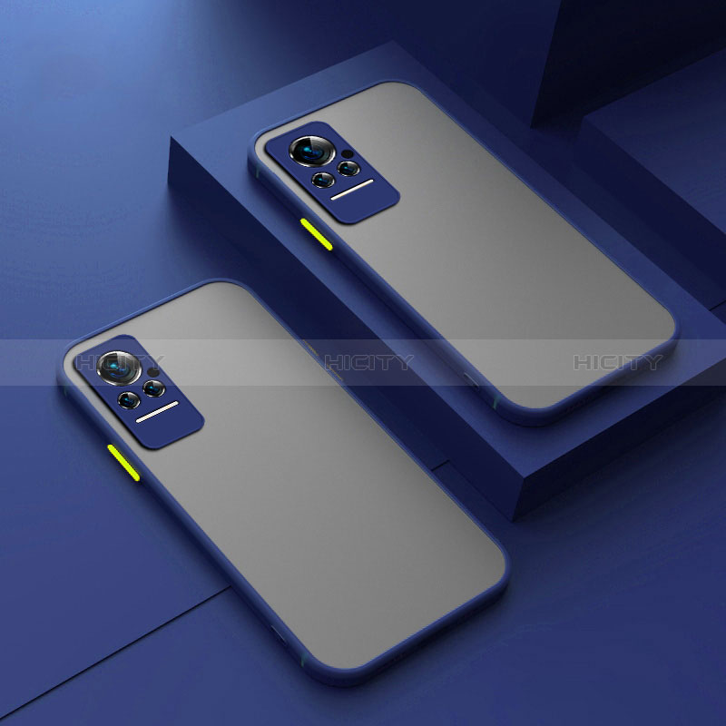 Coque Rebord Contour Silicone et Vitre Transparente Housse Etui pour Xiaomi Civi 1S 5G Bleu Plus