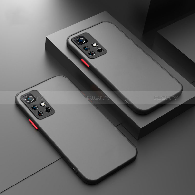 Coque Rebord Contour Silicone et Vitre Transparente Housse Etui pour Xiaomi Redmi Note 11 4G (2021) Noir Plus