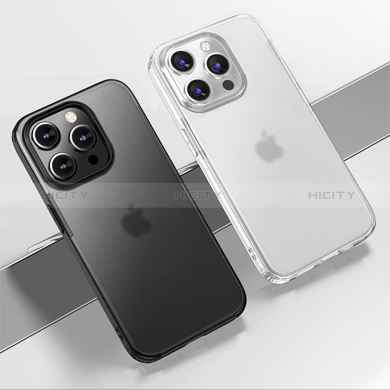 Coque Rebord Contour Silicone et Vitre Transparente Housse Etui QC1 pour Apple iPhone 14 Pro Max Plus