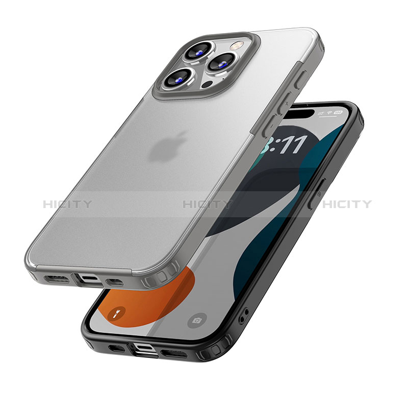 Coque Rebord Contour Silicone et Vitre Transparente Housse Etui QC1 pour Apple iPhone 15 Pro Max Plus