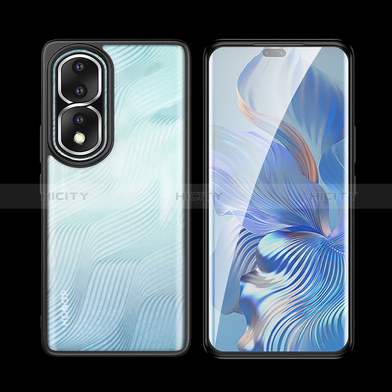 Coque Rebord Contour Silicone et Vitre Transparente Housse Etui W01L pour Huawei Honor 80 Pro Flat 5G Plus