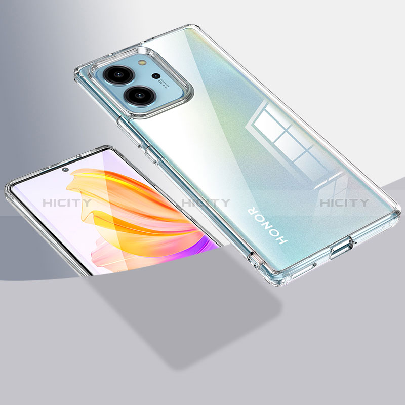 Coque Rebord Contour Silicone et Vitre Transparente Housse Etui W01L pour Huawei Honor 80 SE 5G Plus