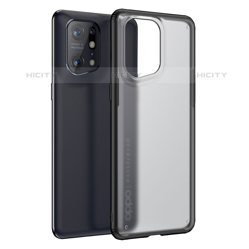 Coque Rebord Contour Silicone et Vitre Transparente Housse Etui W01L pour Oppo Find X5 Pro 5G Plus