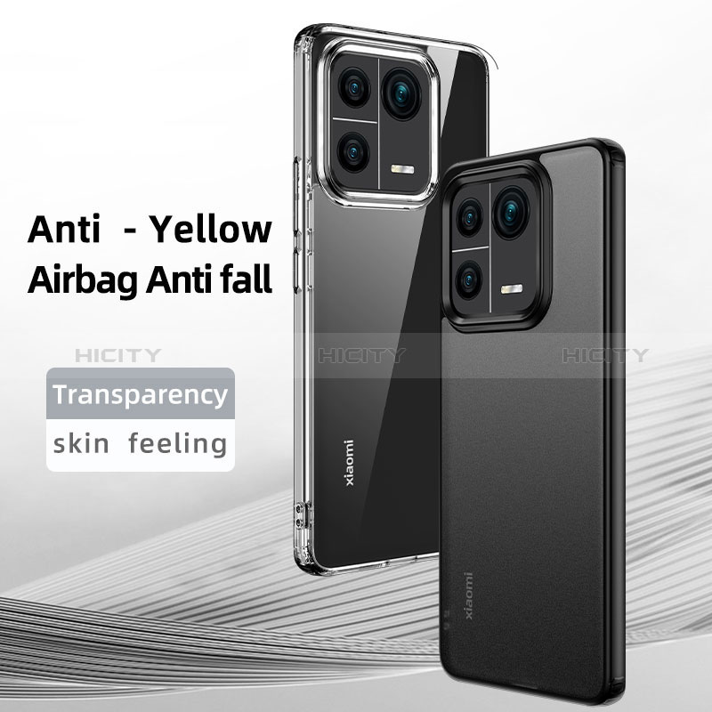 Coque Rebord Contour Silicone et Vitre Transparente Housse Etui W01L pour Xiaomi Mi 13 Pro 5G Plus