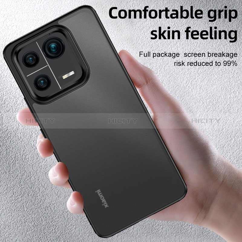 Coque Rebord Contour Silicone et Vitre Transparente Housse Etui W01L pour Xiaomi Mi 13 Pro 5G Plus