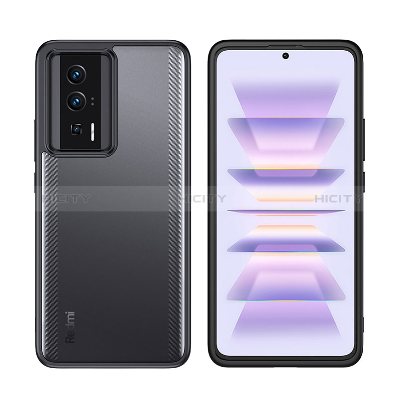 Coque Rebord Contour Silicone et Vitre Transparente Housse Etui W01L pour Xiaomi Poco F5 Pro 5G Plus