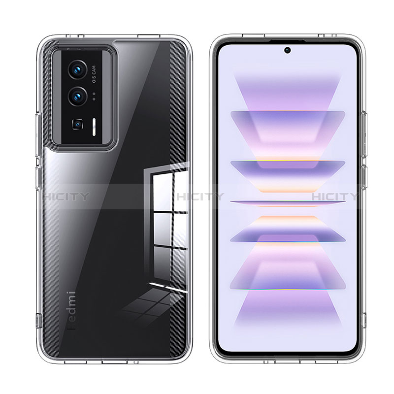 Coque Rebord Contour Silicone et Vitre Transparente Housse Etui W01L pour Xiaomi Poco F5 Pro 5G Plus