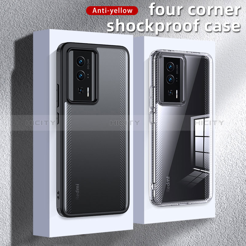 Coque Rebord Contour Silicone et Vitre Transparente Housse Etui W01L pour Xiaomi Poco F5 Pro 5G Plus