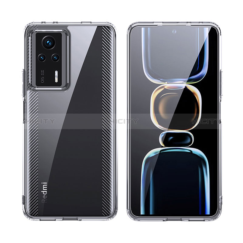 Coque Rebord Contour Silicone et Vitre Transparente Housse Etui W01L pour Xiaomi Redmi K60E 5G Clair Plus