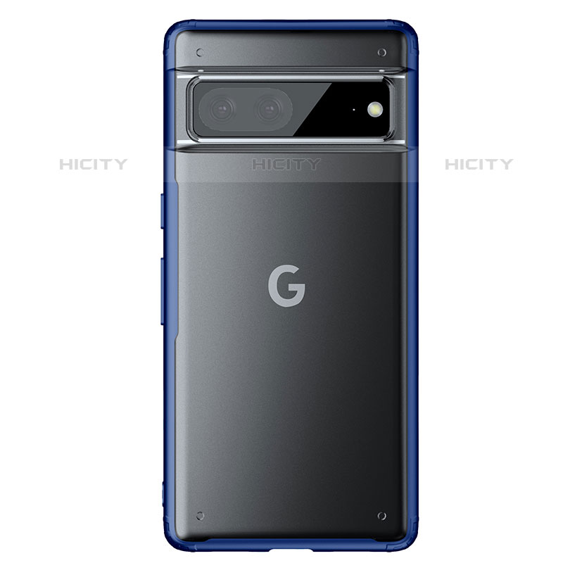 Coque Rebord Contour Silicone et Vitre Transparente Housse Etui WL1 pour Google Pixel 7 5G Bleu Plus