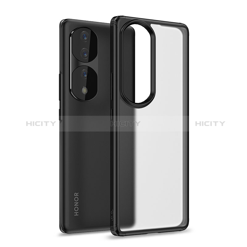 Coque Rebord Contour Silicone et Vitre Transparente Housse Etui WL1 pour Huawei Honor 70 Pro+ Plus 5G Noir Plus