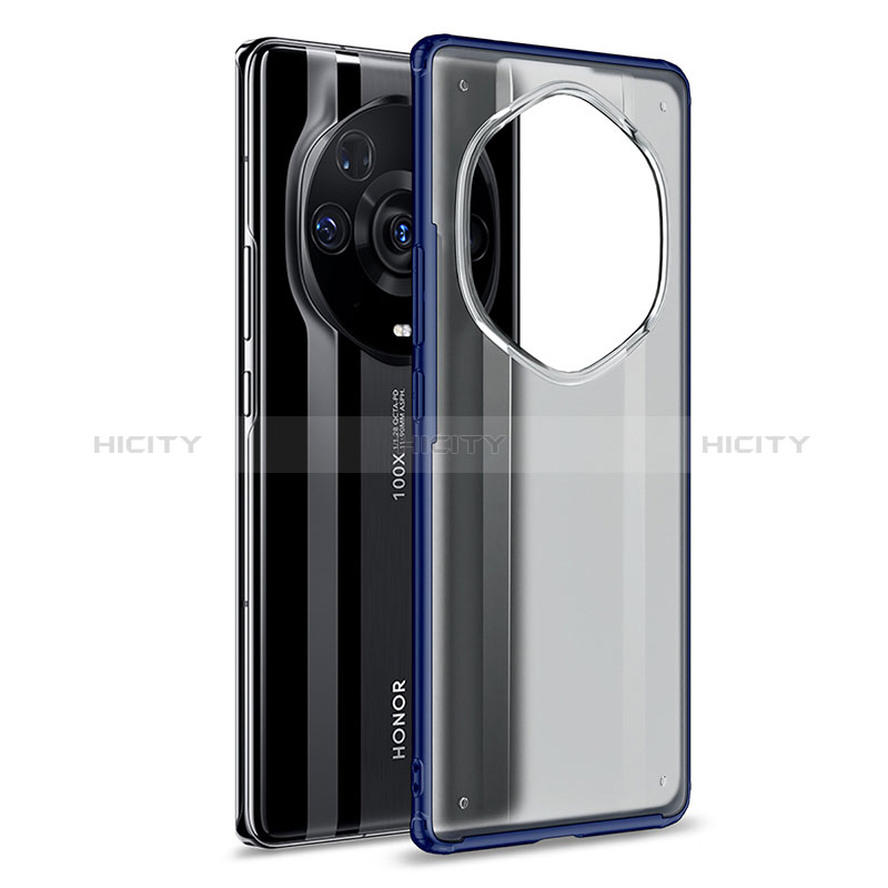 Coque Rebord Contour Silicone et Vitre Transparente Housse Etui WL1 pour Huawei Honor Magic3 Pro+ Plus 5G Bleu Plus