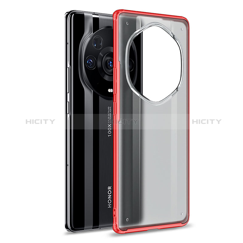 Coque Rebord Contour Silicone et Vitre Transparente Housse Etui WL1 pour Huawei Honor Magic3 Pro+ Plus 5G Rouge Plus