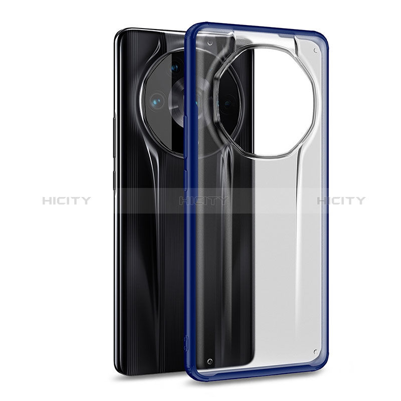 Coque Rebord Contour Silicone et Vitre Transparente Housse Etui WL1 pour Huawei Honor Magic4 Ultimate 5G Bleu Plus