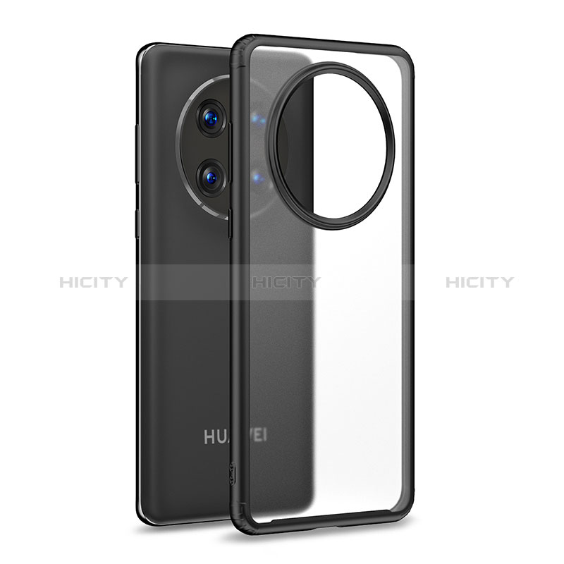 Coque Rebord Contour Silicone et Vitre Transparente Housse Etui WL1 pour Huawei Mate 50 Pro Noir Plus