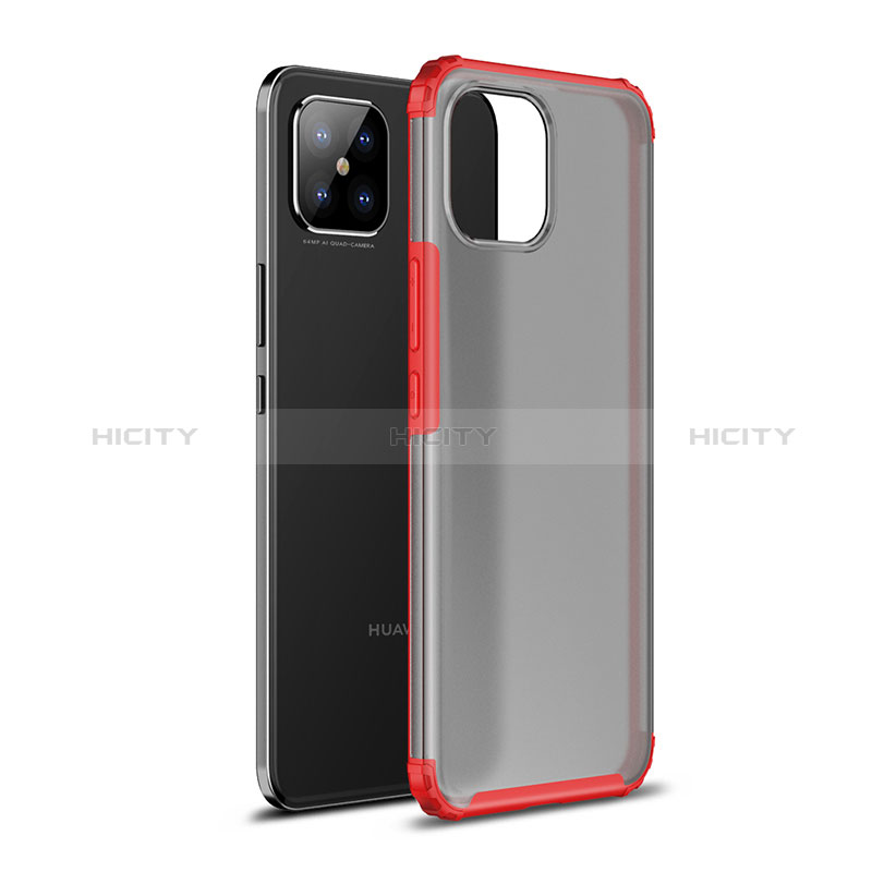 Coque Rebord Contour Silicone et Vitre Transparente Housse Etui WL1 pour Huawei Nova 8 SE 4G Rouge Plus