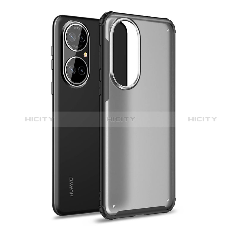 Coque Rebord Contour Silicone et Vitre Transparente Housse Etui WL1 pour Huawei P50 Noir Plus