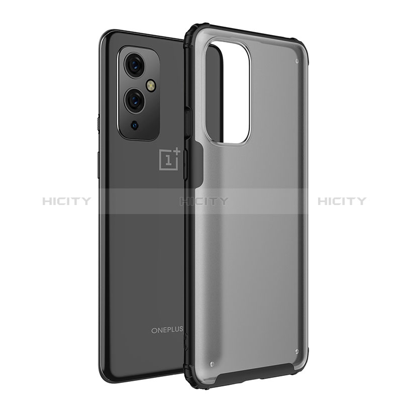 Coque Rebord Contour Silicone et Vitre Transparente Housse Etui WL1 pour OnePlus 9 5G Noir Plus