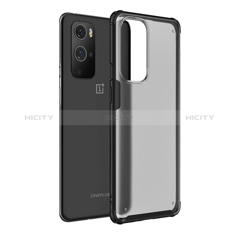 Coque Rebord Contour Silicone et Vitre Transparente Housse Etui WL1 pour OnePlus 9 Pro 5G Noir Plus