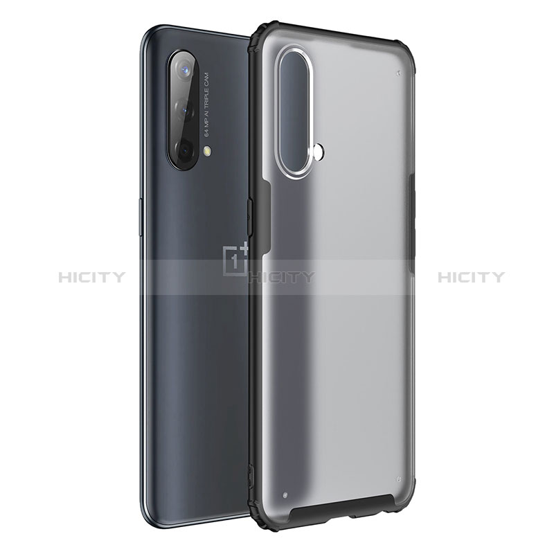 Coque Rebord Contour Silicone et Vitre Transparente Housse Etui WL1 pour OnePlus Nord CE 5G Noir Plus