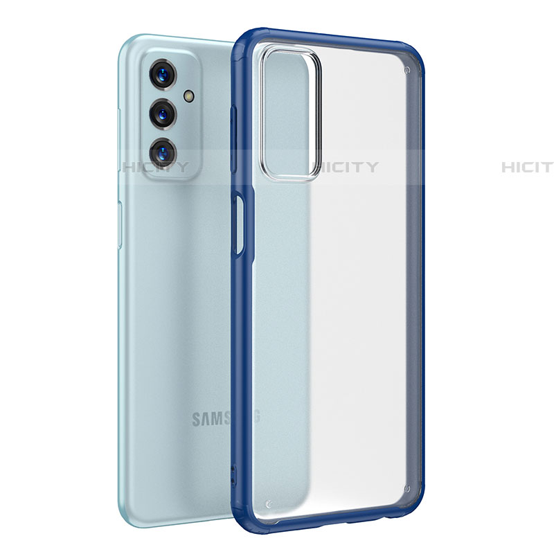 Coque Rebord Contour Silicone et Vitre Transparente Housse Etui WL1 pour Samsung Galaxy F23 5G Bleu Plus