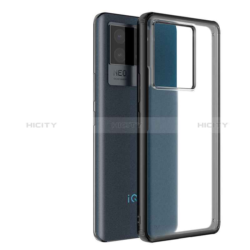 Coque Rebord Contour Silicone et Vitre Transparente Housse Etui WL1 pour Vivo iQOO Neo6 SE 5G Noir Plus