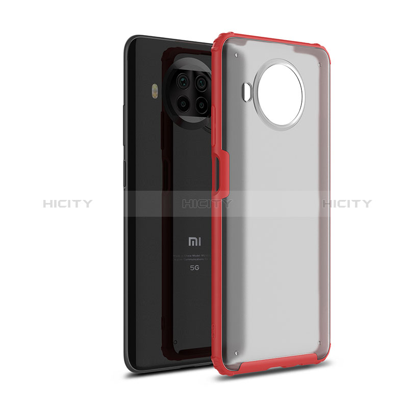 Coque Rebord Contour Silicone et Vitre Transparente Housse Etui WL1 pour Xiaomi Mi 10i 5G Rouge Plus