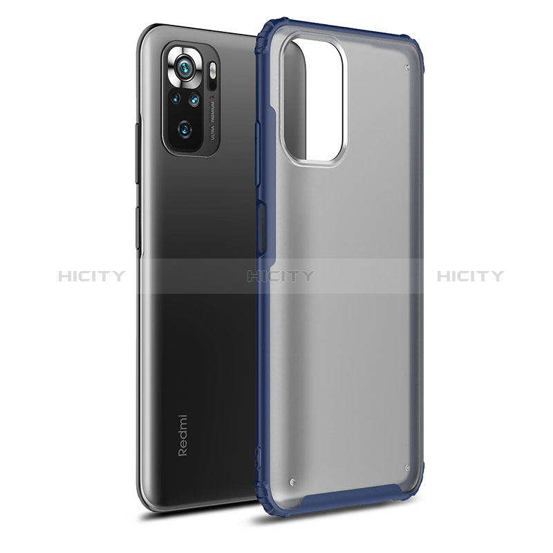 Coque Rebord Contour Silicone et Vitre Transparente Housse Etui WL1 pour Xiaomi Poco M5S Bleu Plus