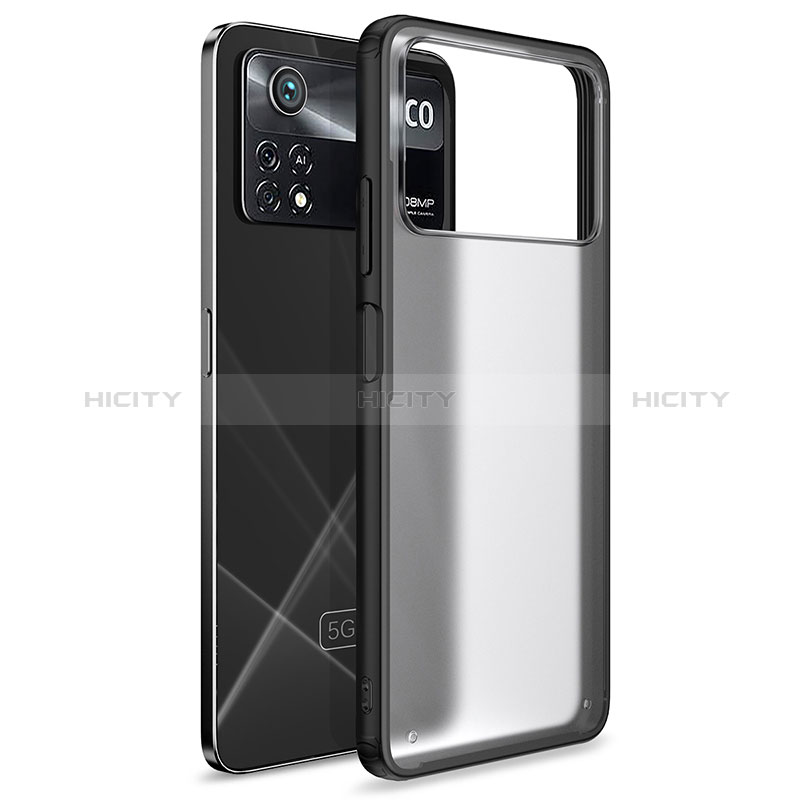 Coque Rebord Contour Silicone et Vitre Transparente Housse Etui WL1 pour Xiaomi Poco X4 Pro 5G Noir Plus