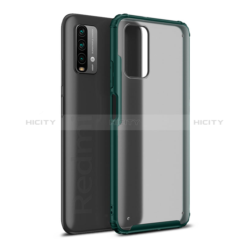 Coque Rebord Contour Silicone et Vitre Transparente Housse Etui WL1 pour Xiaomi Redmi 9 Power Vert Plus