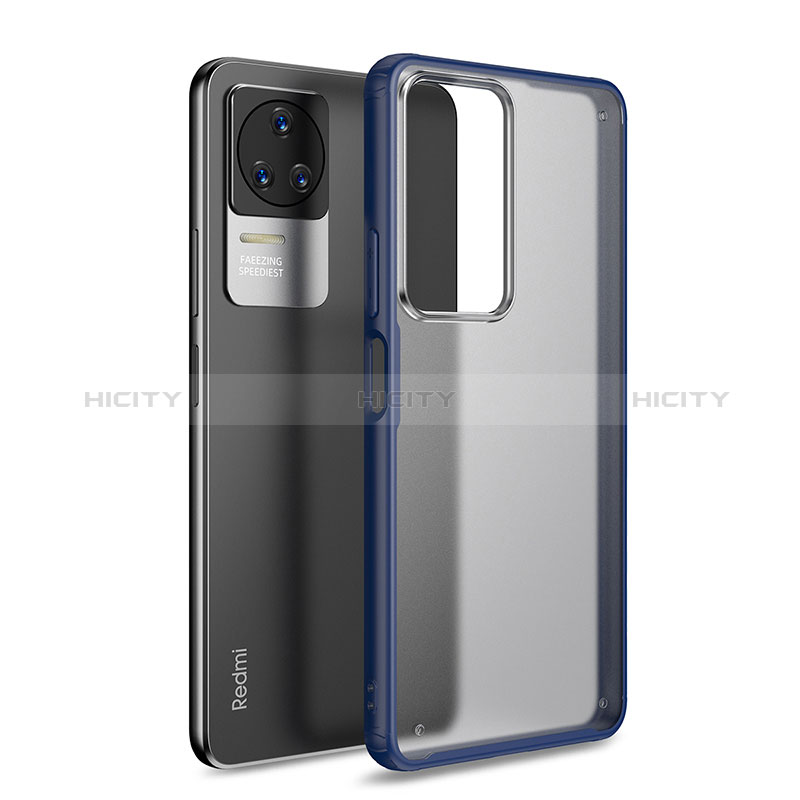 Coque Rebord Contour Silicone et Vitre Transparente Housse Etui WL1 pour Xiaomi Redmi K50 Pro 5G Bleu Plus