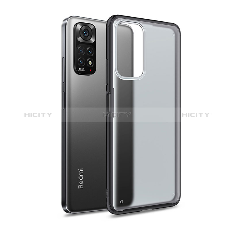 Coque Rebord Contour Silicone et Vitre Transparente Housse Etui WL1 pour Xiaomi Redmi Note 11 4G (2022) Noir Plus