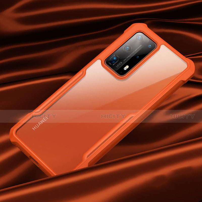 Coque Rebord Contour Silicone et Vitre Transparente Miroir Housse Etui H01 pour Huawei P40 Pro+ Plus Plus