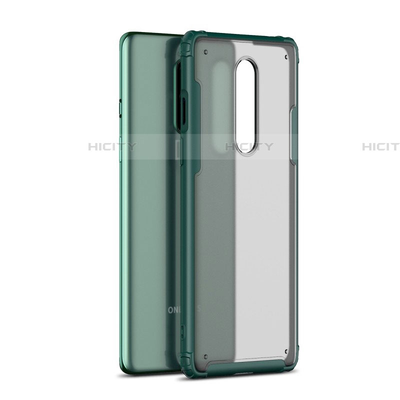 Coque Rebord Contour Silicone et Vitre Transparente Miroir Housse Etui H01 pour OnePlus 8 Vert Plus