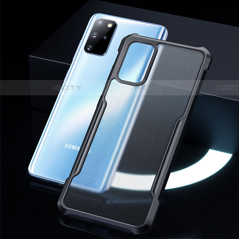 Coque Rebord Contour Silicone et Vitre Transparente Miroir Housse Etui H01 pour Samsung Galaxy S20 Plus 5G Noir Plus