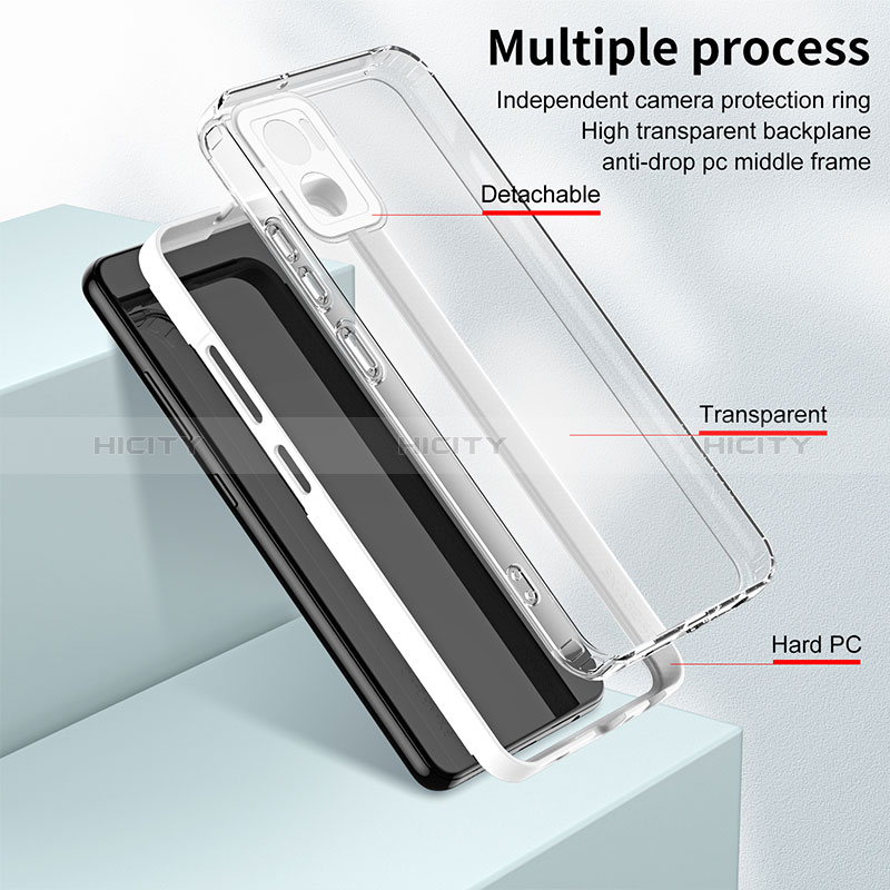 Coque Rebord Contour Silicone et Vitre Transparente Miroir Housse Etui H01P pour Motorola Moto E22 Plus