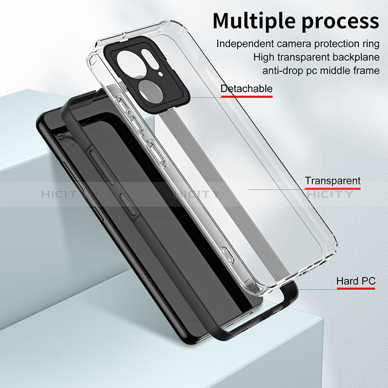 Coque Rebord Contour Silicone et Vitre Transparente Miroir Housse Etui H01P pour Motorola Moto Edge (2023) 5G Plus