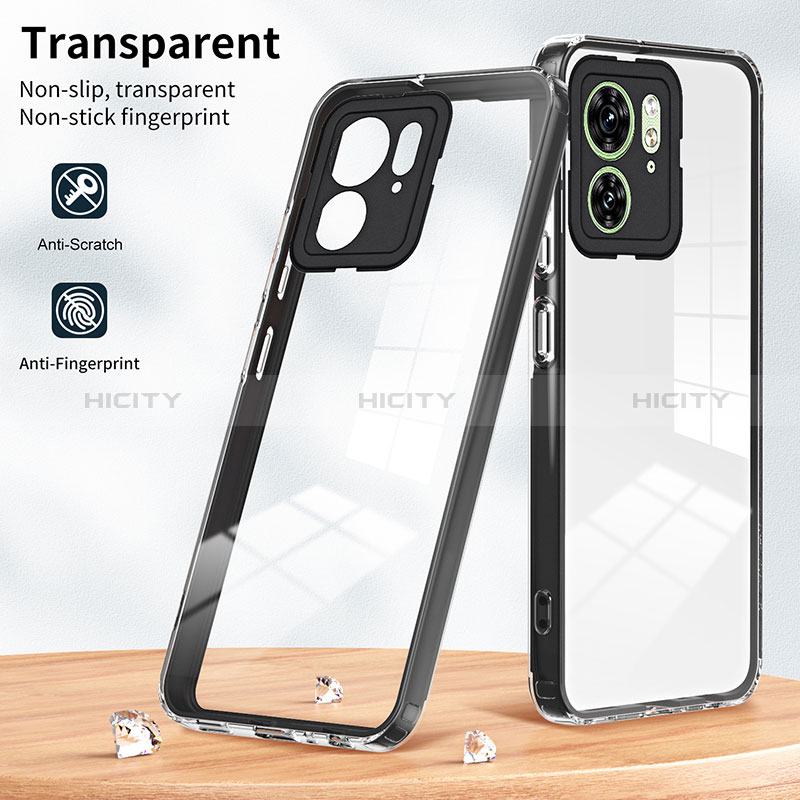 Coque Rebord Contour Silicone et Vitre Transparente Miroir Housse Etui H01P pour Motorola Moto Edge 40 5G Plus