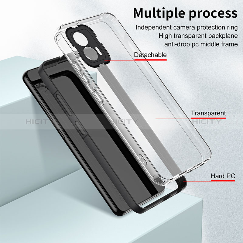 Coque Rebord Contour Silicone et Vitre Transparente Miroir Housse Etui H01P pour Motorola Moto G53 5G Plus