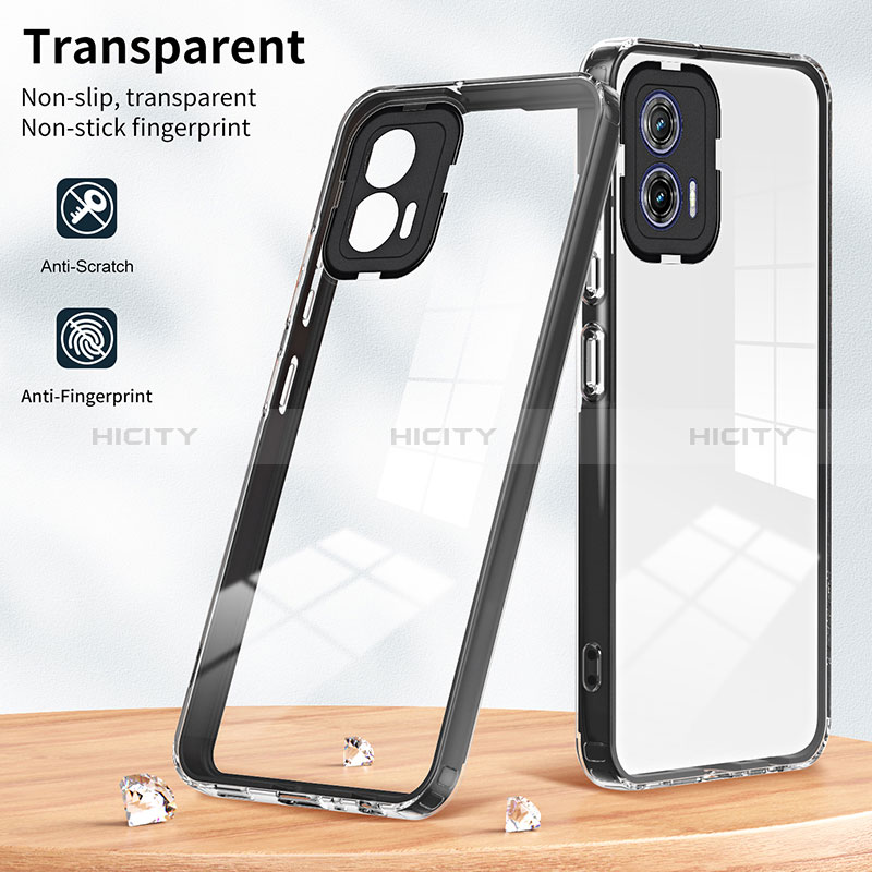 Coque Rebord Contour Silicone et Vitre Transparente Miroir Housse Etui H01P pour Motorola Moto G53 5G Plus