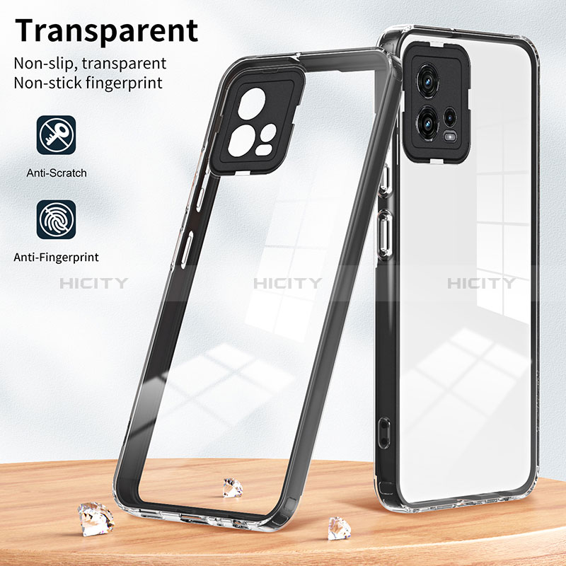 Coque Rebord Contour Silicone et Vitre Transparente Miroir Housse Etui H01P pour Motorola Moto G72 Plus