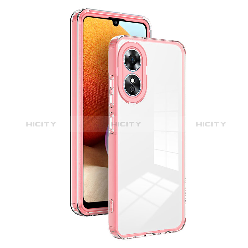 Coque Rebord Contour Silicone et Vitre Transparente Miroir Housse Etui H01P pour Oppo A17 Plus